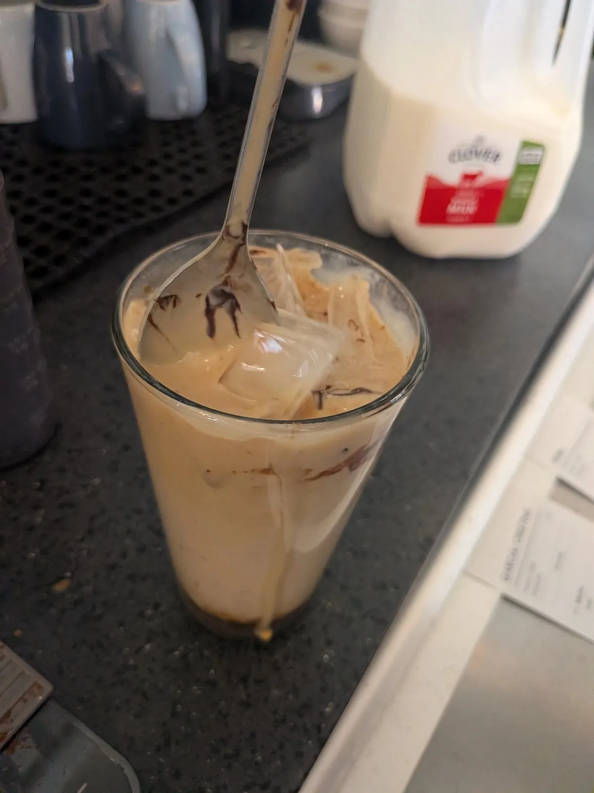 Iced mocha finished drink