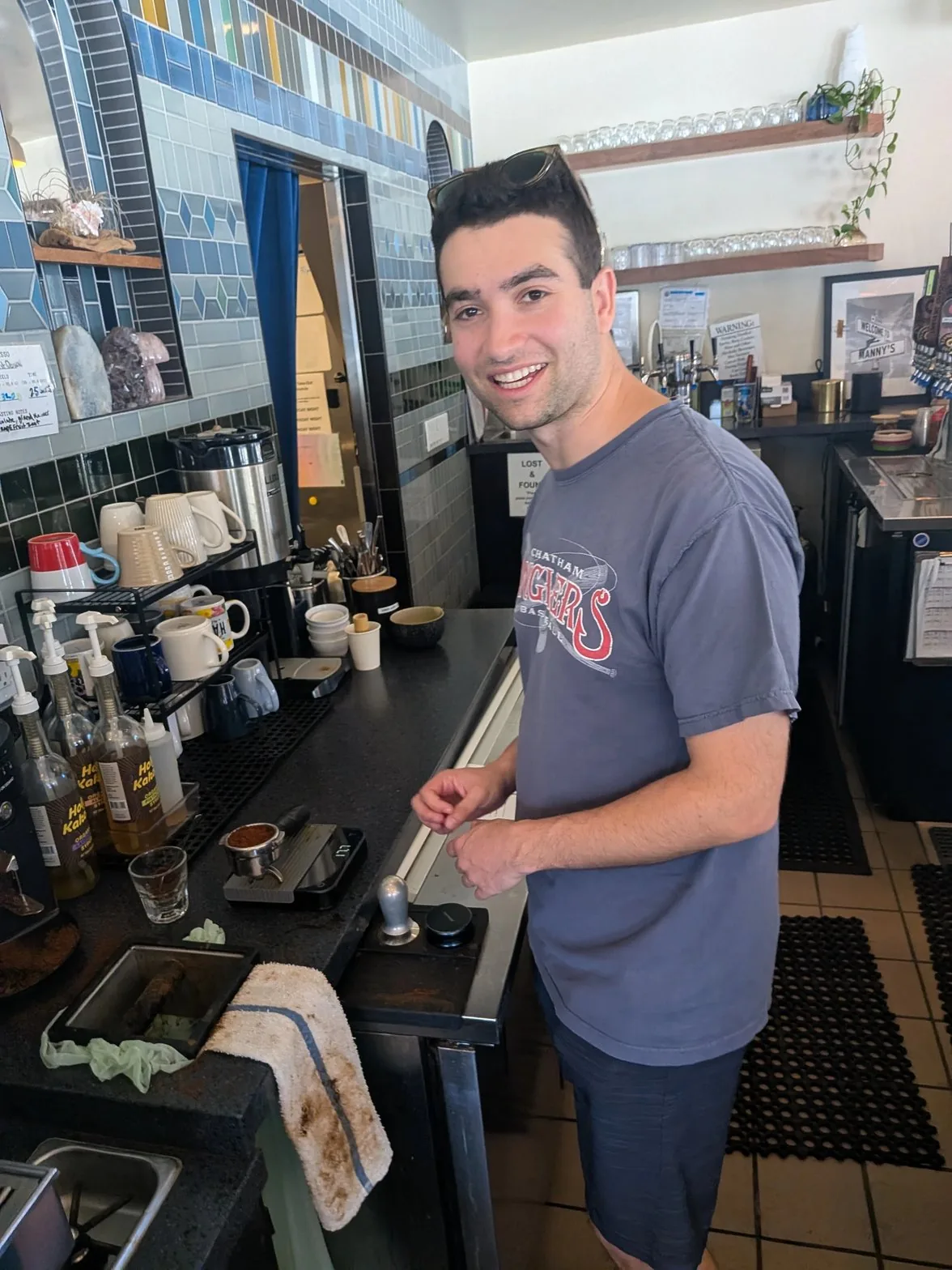 Ben smiling at coffee bar